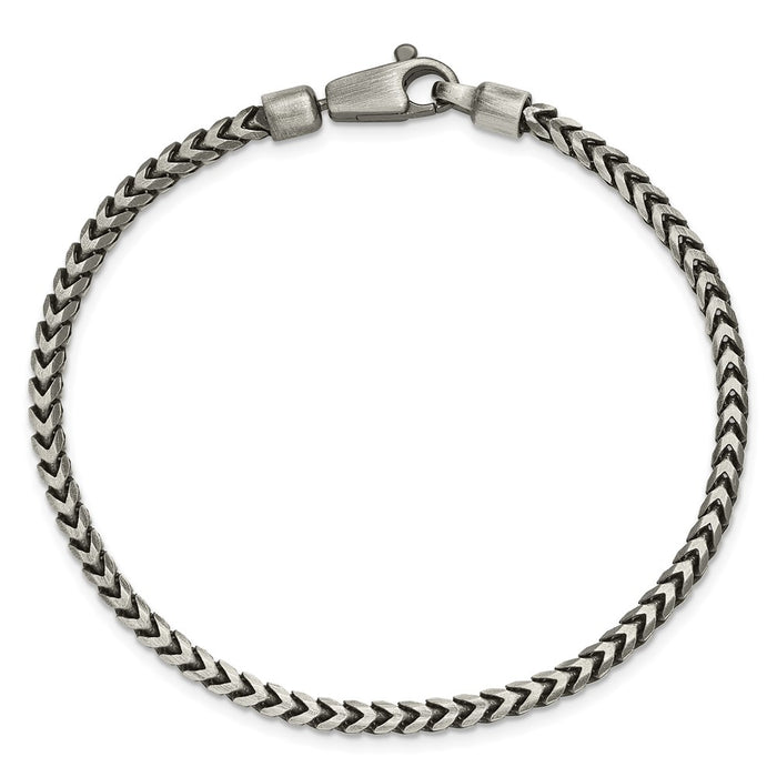 Buy Stylish Antiqued Sterling Silver 3.1mm D/C Square Franco Chain-4