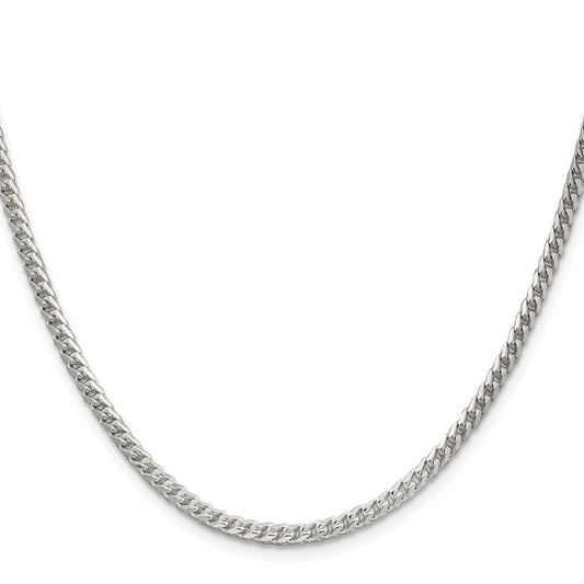 Order Stylish Rhodium-Plated Sterling Silver 3.1mm Franco Chain - Luxury Value