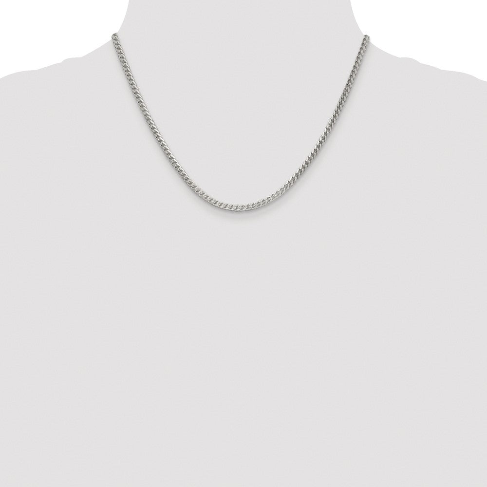 Buy Stylish Rhodium-Plated Sterling Silver 3.1mm Franco Chain - Luxury Value