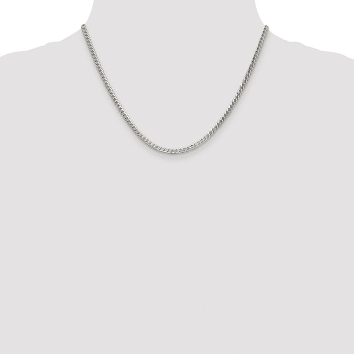 Buy Stylish Rhodium-Plated Sterling Silver 3.1mm Franco Chain - Luxury Value-4