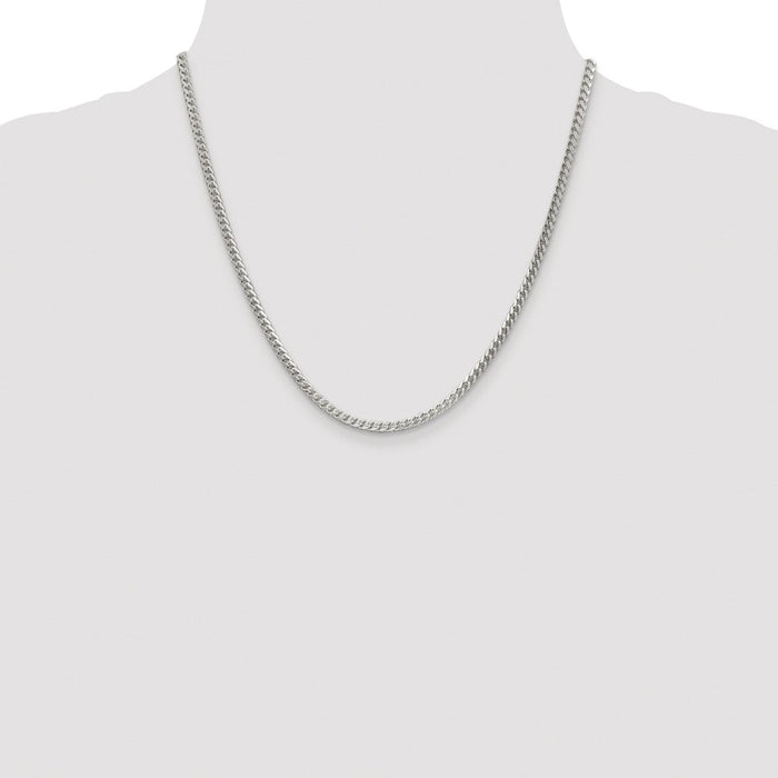 Order Stylish Rhodium-Plated Sterling Silver 3.1mm Franco Chain - Luxury Value!-4