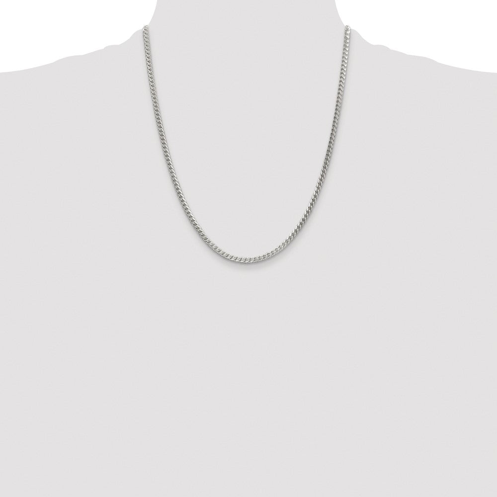 Buy Luxury Rhodium-Plated 3.1mm Sterling Silver Franco Chain - Stylish Value!