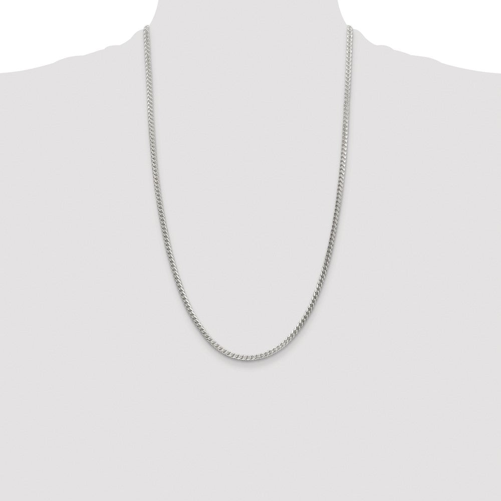 High-Quality Rhodium-Plated Sterling Silver 3.1mm Franco Necklace - Stylish Value!