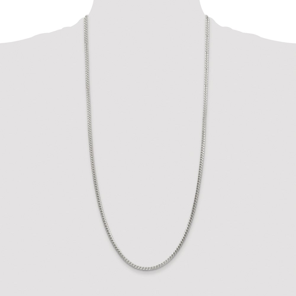 Order Stylish Rhodium-Plated Sterling Silver 3.1mm Franco Chain - Luxury Value