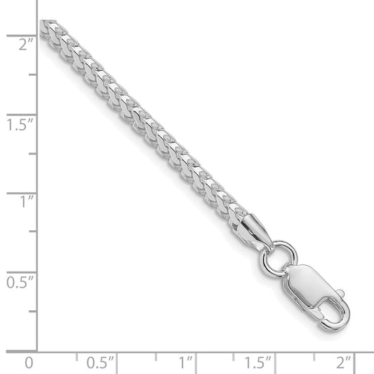 Buy Stylish Rhodium-Plated Sterling Silver 3.1mm D/C Square Franco Chain