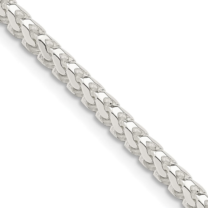 Buy Stylish 3.1mm Diamond-Cut Square Franco Chain in Sterling Silver-1