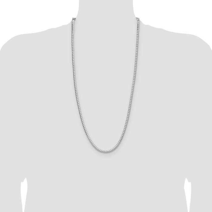 Buy Stylish 4.0mm Diamond-Cut Square Franco Chain in Sterling Silver - Luxury!-4