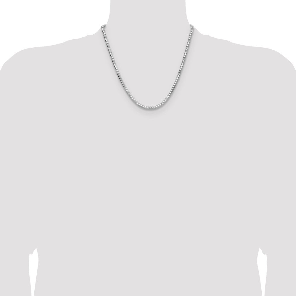 Buy Stylish Rhodium-Plated Sterling Silver 4.0mm Franco Chain - Affordable Luxury