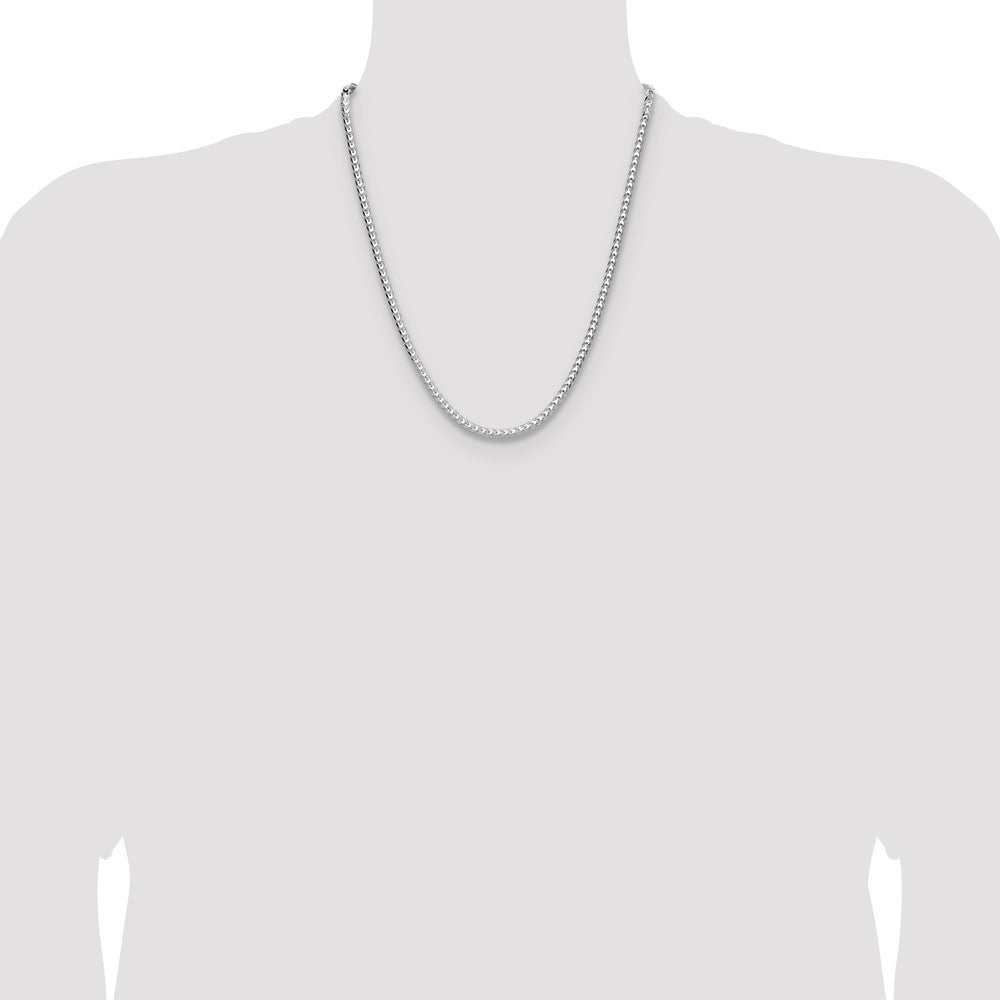 Buy Stylish Rhodium-Plated Sterling Silver 4mm Franco Chain - Luxury Value