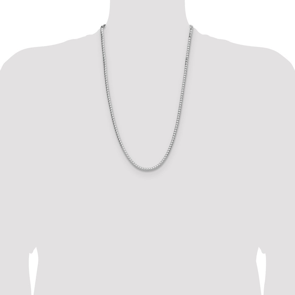 Buy Stylish 4.0mm Double-Cut Square Franco Chain | Rhodium-Plated Silver
