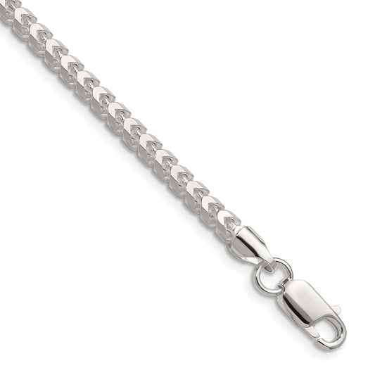 Exclusive 4.0mm Diamond-Cut Square Franco Chain in Sterling Silver - Stylish Value!