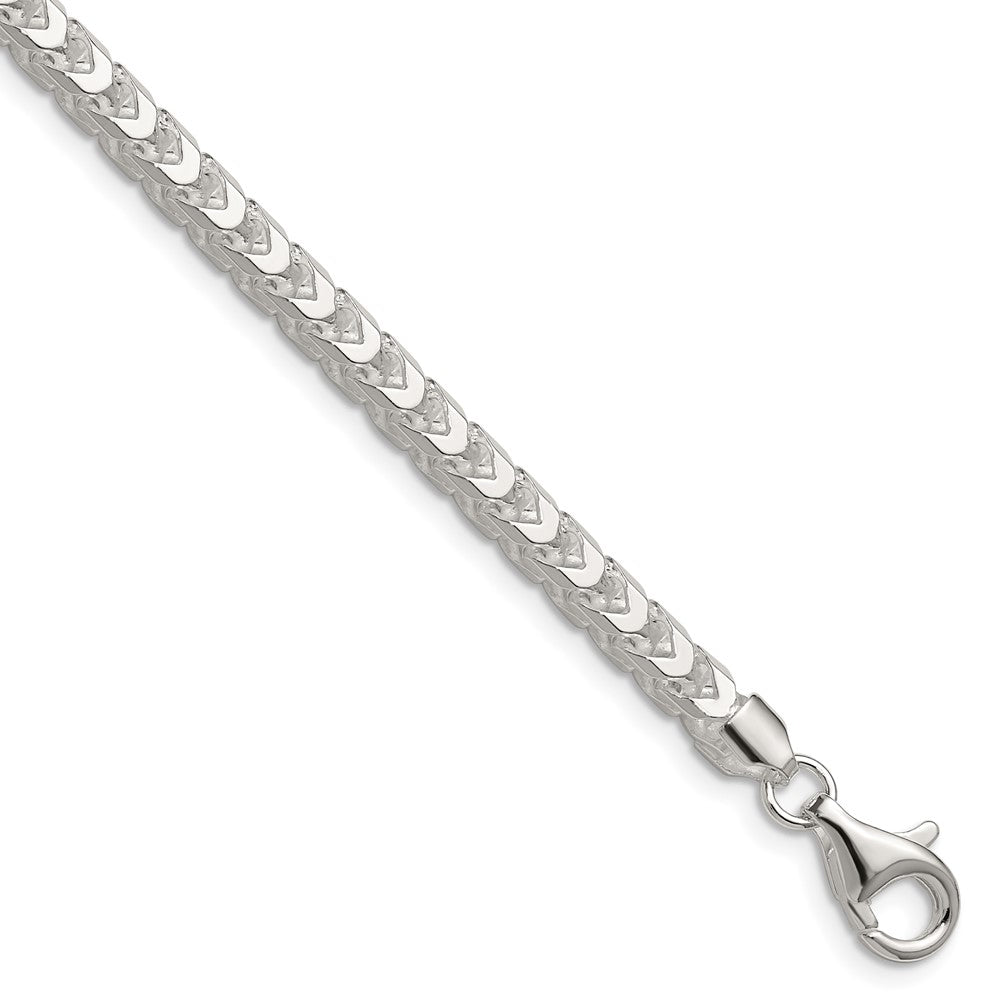 High-quality 4.7mm Diamond-Cut Square Franco Chain in Sterling Silver - Stylish Value!