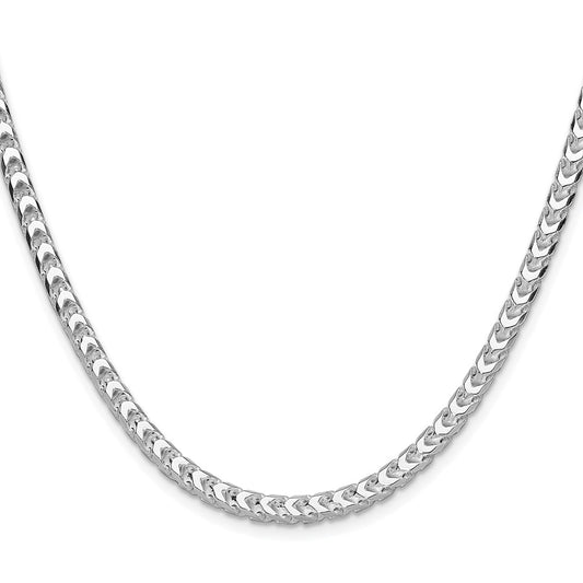 Buy Stylish Rhodium-Plated Sterling Silver 4.7mm Double-Cut Franco Chain