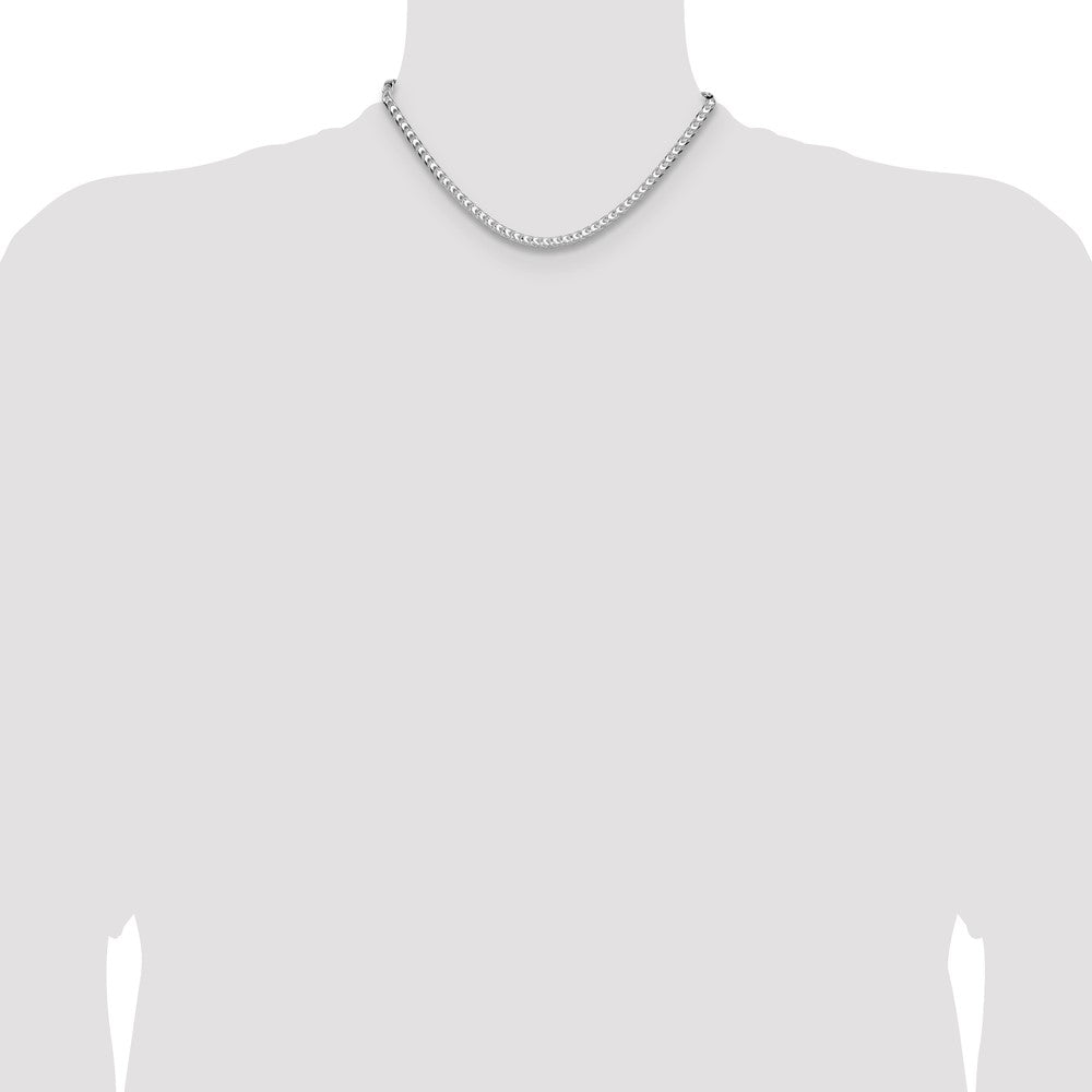 High-Quality Rhodium-Plated Sterling Silver 4.7mm Franco Necklace - Stylish Value