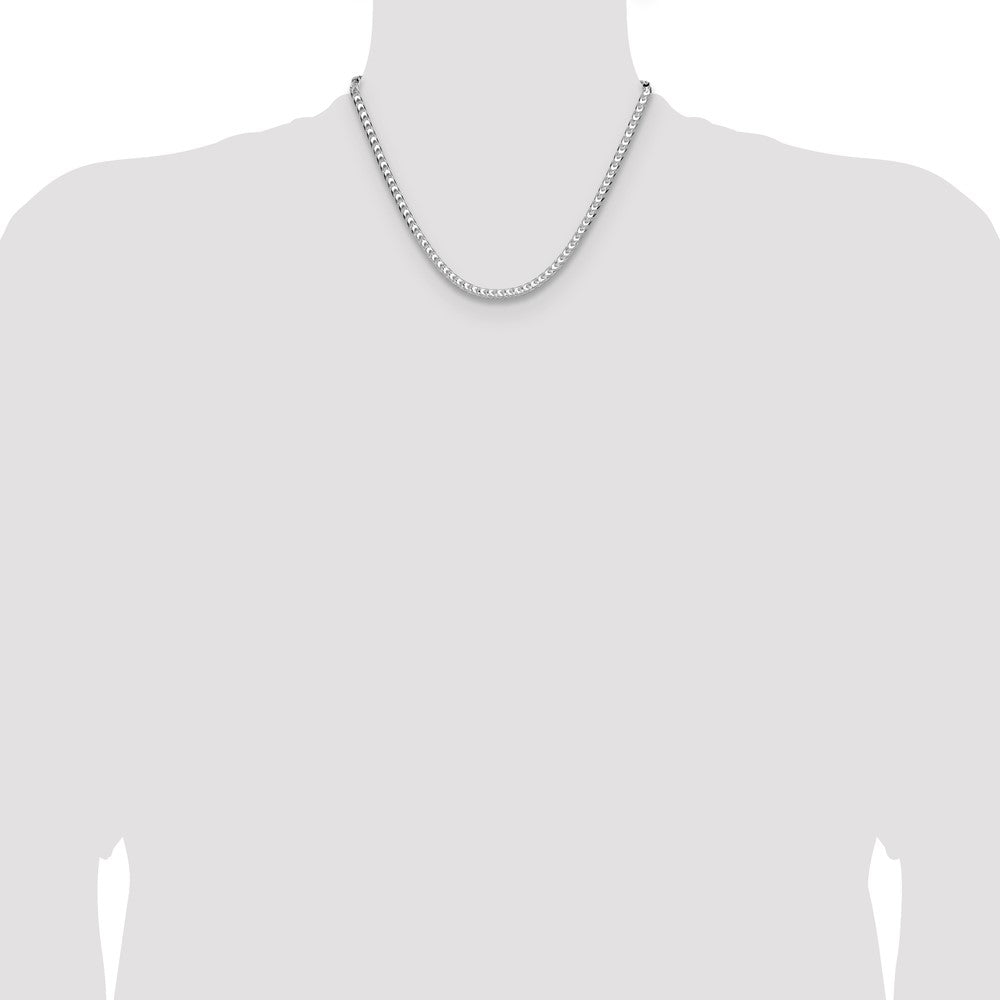 Buy Stylish Rhodium-Plated Sterling Silver 4.7mm Franco Necklace - Luxury Value