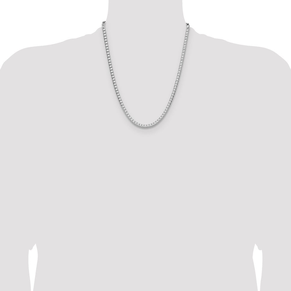 Buy Luxury Rhodium-Plated Sterling Silver 4.7mm Franco Chain - Stylish Value
