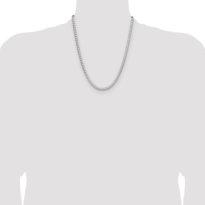 Buy Luxury Rhodium-Plated Sterling Silver 4.7mm Franco Chain - Stylish Value-4