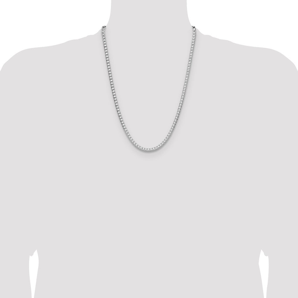 High-Quality Rhodium-Plated Sterling Silver 4.7mm Franco Necklace - Stylish Value!
