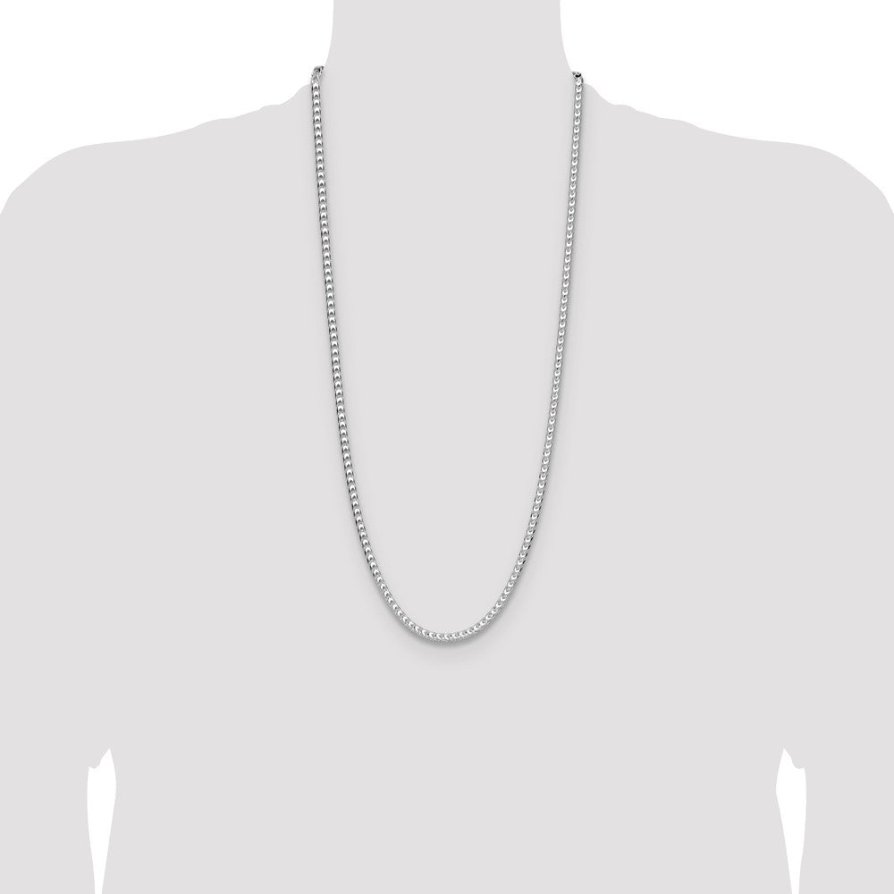 Buy Stylish Rhodium-Plated Sterling Silver 4.7mm Franco Necklace - Luxury Design