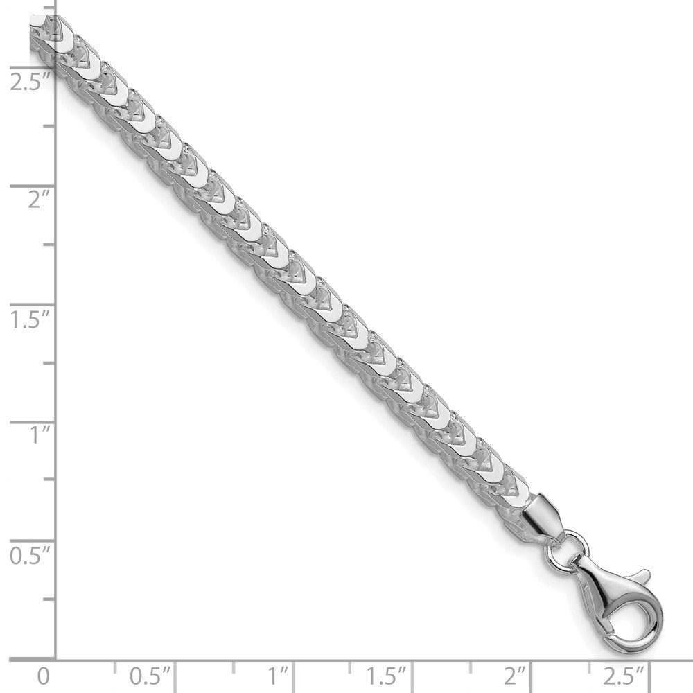 High-Quality Rhodium-Plated Sterling Silver 4.7mm Franco Chain - Stylish Value!