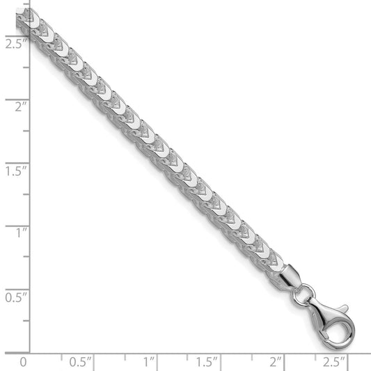 Buy Stylish Rhodium-Plated Sterling Silver 4.7mm Franco Chain - Luxury Value!