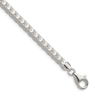 High-Quality 4.7mm Diamond-Cut Square Franco Chain in Sterling Silver - Stylish Value