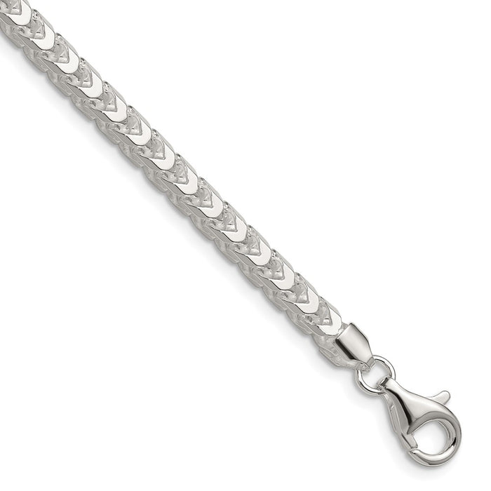 Buy Stylish 4.7mm Diamond-Cut Square Franco Chain in Sterling Silver - Luxury Value!-1
