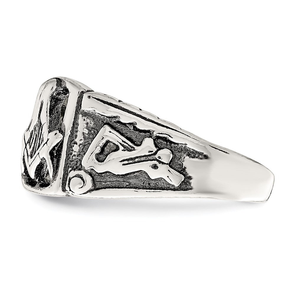 Shop Exclusive Antiqued Sterling Silver Masonic Ring - Stylish Design, Affordable Price