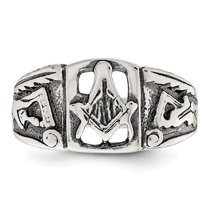Shop Exclusive Antiqued Sterling Silver Masonic Ring - Stylish Design, Affordable Price-5