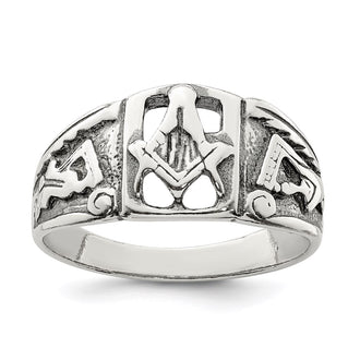 Shop Exclusive Antiqued Sterling Silver Masonic Ring - Stylish Design, Affordable Price