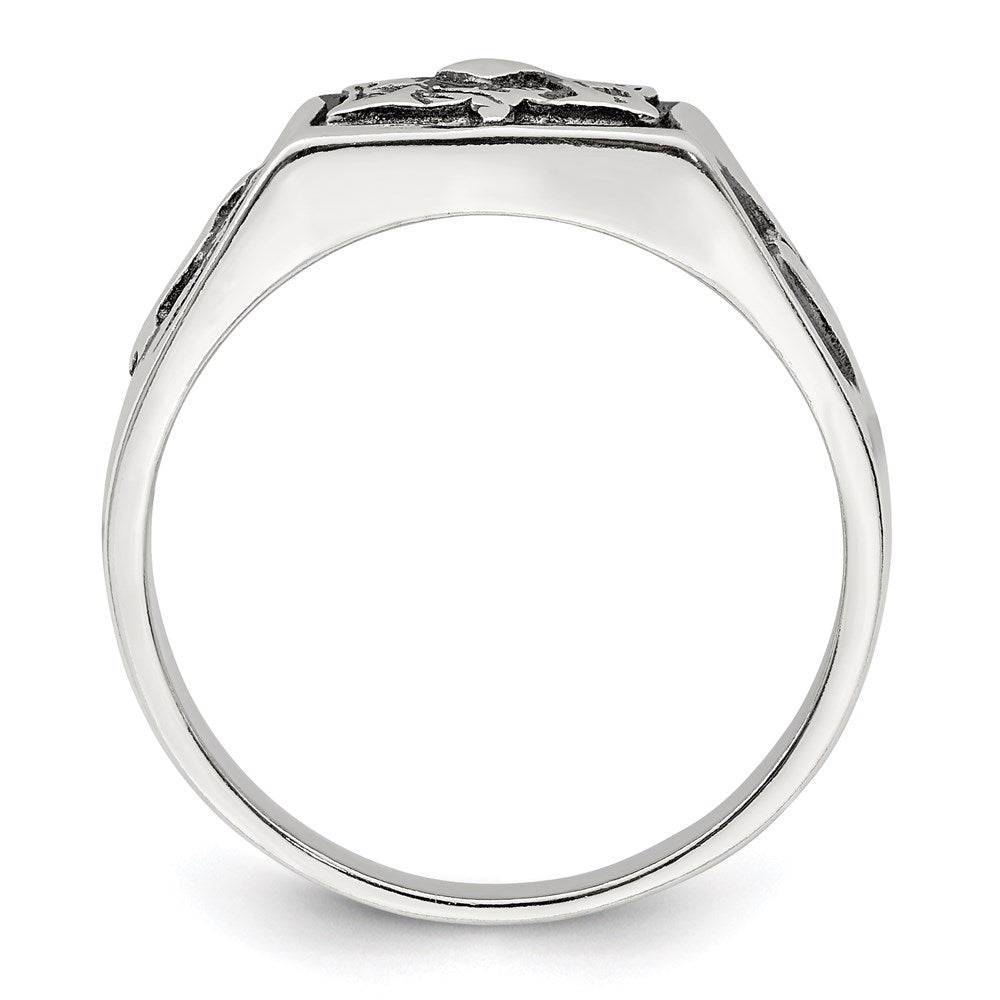 High-Quality Antiqued Sterling Silver Masonic Ring - Stylish Design & Value