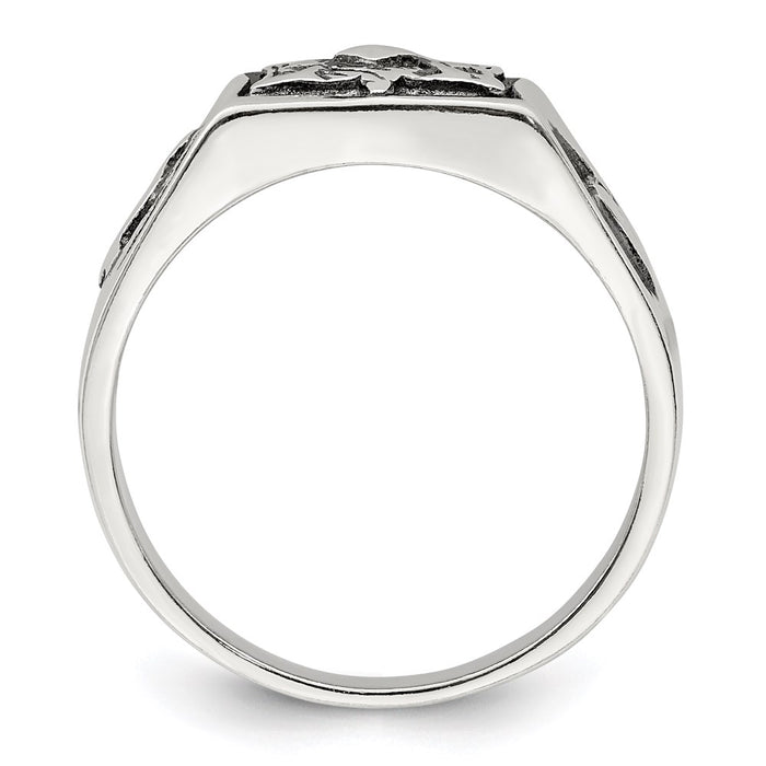 High-Quality Antiqued Sterling Silver Masonic Ring - Stylish Design & Value-2