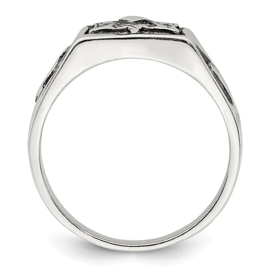 Exclusive Antiqued Sterling Silver Masonic Ring - Stylish & Affordable Design