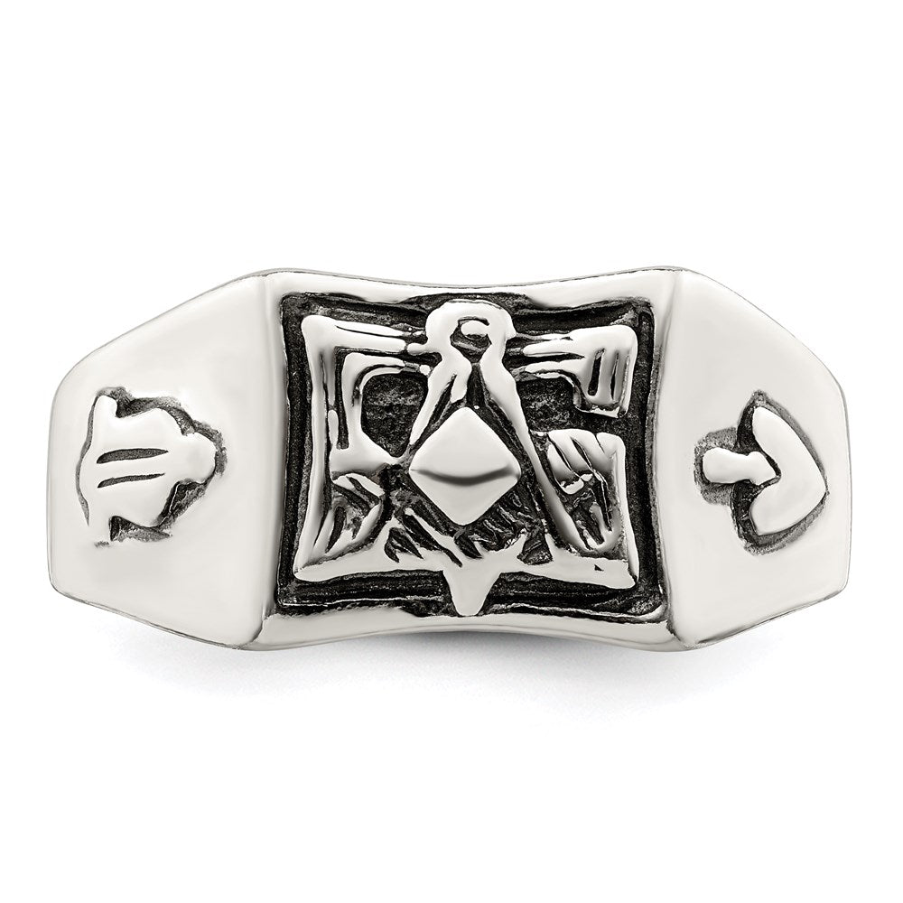 High-Quality Antiqued Sterling Silver Masonic Ring - Stylish Design & Value