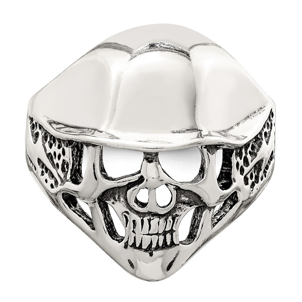 Exclusive Antiqued Sterling Silver Skull Ring - Stylish Design, Affordable Luxury