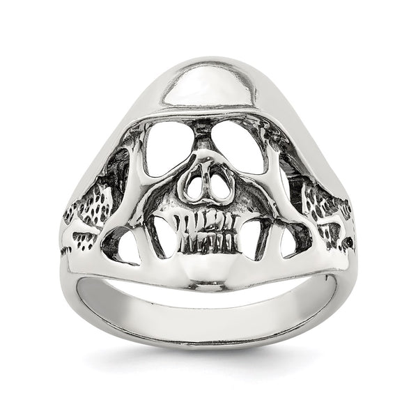 Antiqued Sterling Silver Skull Ring