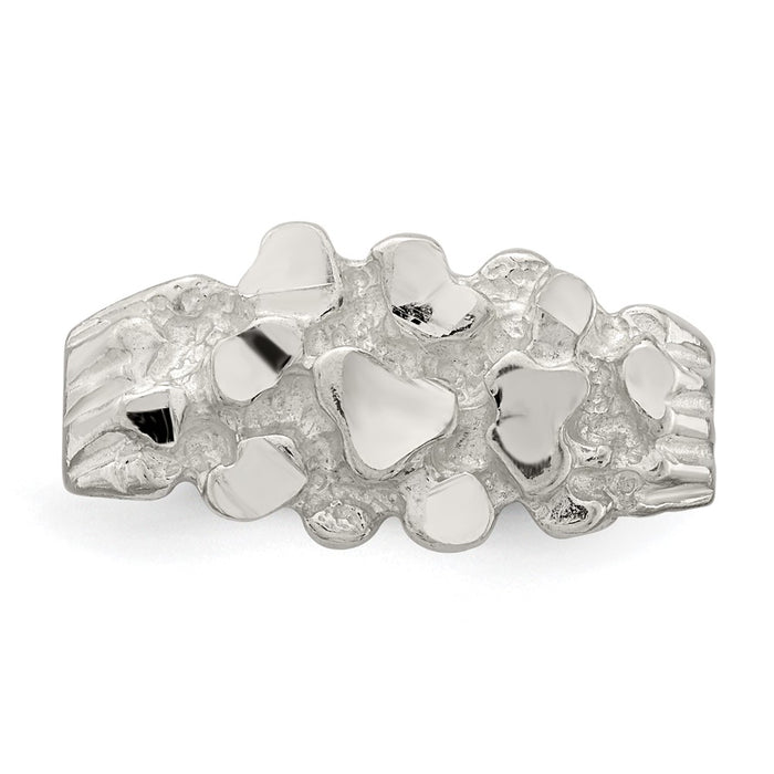 Shop Stylish Men's Nugget Ring in Sterling Silver - Affordable Luxury Jewelry-4