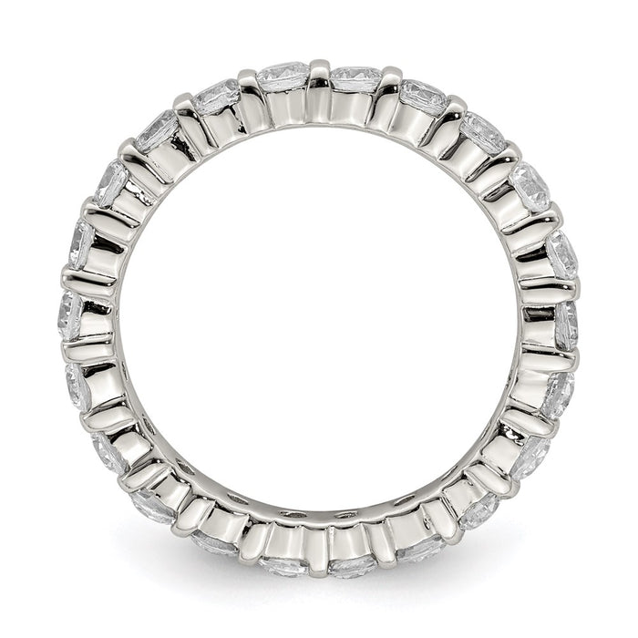 Shop Exclusive Rhodium-Plated Sterling Silver Cubic Zirconia Band - Stylish Value-2