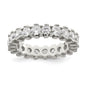Shop Stylish Rhodium-Plated Sterling Silver CZ Eternity Ring - Affordable Luxury-1