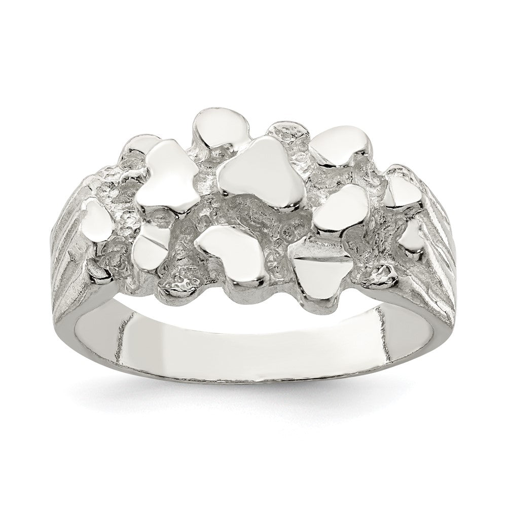 High-Quality Men's Sterling Silver Nugget Ring - Stylish & Affordable Design