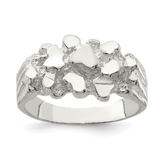 High-Quality Men's Sterling Silver Nugget Ring - Stylish & Affordable Design