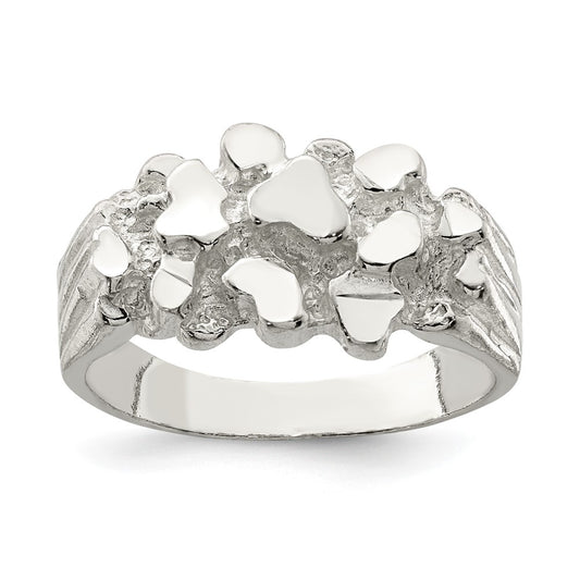 High-Quality Men's Sterling Silver Nugget Ring - Stylish & Affordable Design