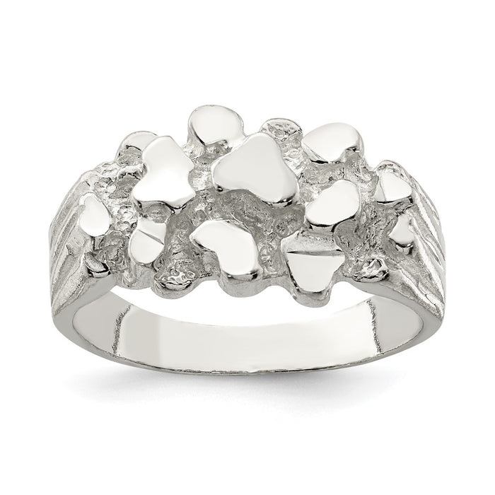 High-Quality Men's Sterling Silver Nugget Ring - Stylish & Affordable Design-1