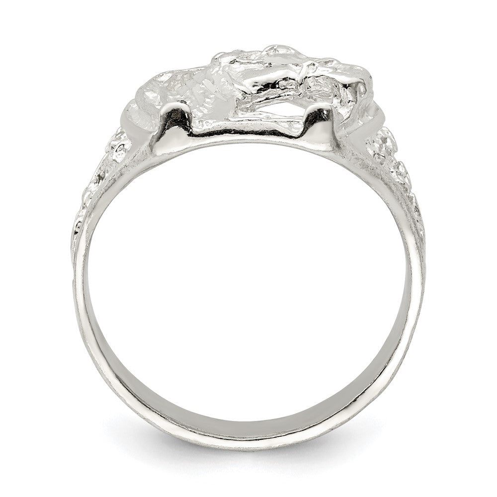 Exclusive Sterling Silver Horseshoe Ring with Horse Head Design - Stylish Value!