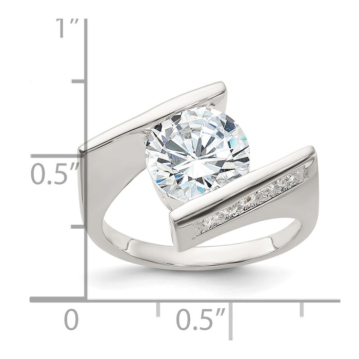 Exclusive Sterling Silver Cubic Zirconia Ring - Stylish, Affordable Elegance-4