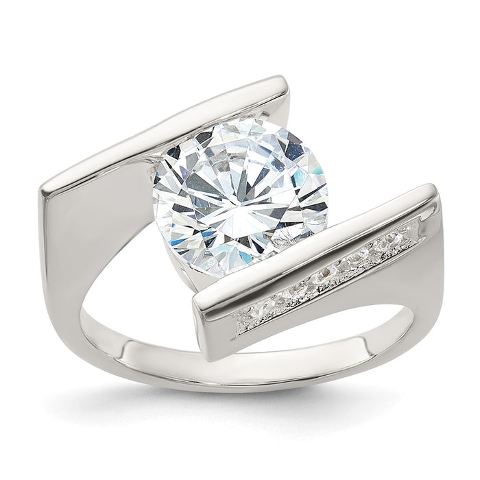 Exclusive Sterling Silver Cubic Zirconia Ring - Stylish, Affordable Elegance-1