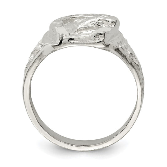Order a Stylish Sterling Silver Horseshoe Ring with Horse Head Design