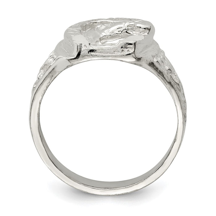 Order a Stylish Sterling Silver Horseshoe Ring with Horse Head Design-2