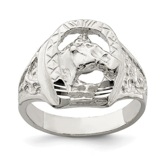 Order a Stylish Sterling Silver Horseshoe Ring with Horse Head Design