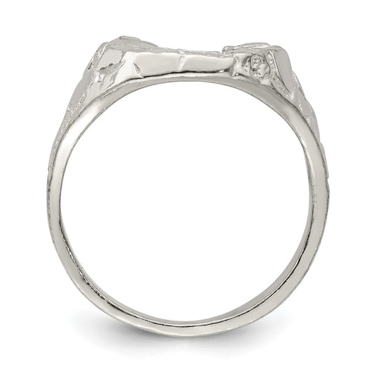 Shop Stylish Sterling Silver Lucky Horseshoe Ring - 14K Gold Accent